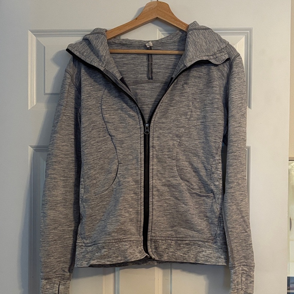 lululemon athletica Heather Gray and Blue Bomber Jacket